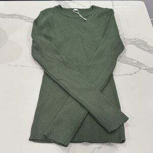 Amazon Olive Ribbed Knit Top